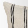 71437-CFD - Liv 22x22 Cream w/ Black Stripes Pillow Cover w/Down Filler