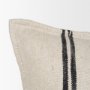 71438-CFD - Liv 14x26 Lumbar Cream w/ Black Stripes Pillow Cover w/Down Filler