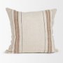 71440-CFD - Maeve 20x20 Square Natural Linen w/ Orange Stripes Pillow Cover w/Down Filler