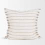 71444-CFD - Willow 20x20 Square Cream w/ Camel Stripes Pillow Cover w/Down Filler