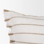 71444-CFD - Willow 20x20 Square Cream w/ Camel Stripes Pillow Cover w/Down Filler