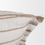 71444-CFD - Willow 20x20 Square Cream w/ Camel Stripes Pillow Cover w/Down Filler