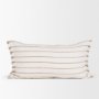 71445-CFD - Willow 14x26 Lumbar Cream w/ Camel Stripes Decorative Pillow Cover