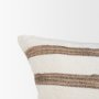 71459-CFD - Maryn 14x26 Lumbar Cream w/ Brown Stripes Decorative Pillow Cover