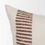 71463-CFD - Levon 22x22 Plush Cream w/ Orange Dashed Stripes Decorative Pillow Cover