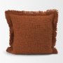71555-CFD - Kambal 20x20 Copper Rust Cotton Pillow Cover w/Down Filler