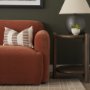 71464-CFNA - Levon 13x21 Lumbar Plush Cream w/ Orange Dashed Stripes Pillow Cover w/Non-Allergen Filler