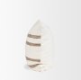 71458-CFNA - Maryn 22x22 Square Cream w/ Brown Stripes Pillow Cover w/Non-Allergen Filler