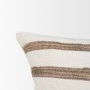 71460-CFNA - Maryn 13x21 Lumbar Cream w/ Brown Stripes Pillow Cover w/Non-Allergen Filler