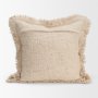 71539-CFNA - Kambal 20x20 Light Beige Cotton Pillow Cover w/Non-Allergen Filler