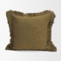 71535-CFNA - Kambal 20x20 Dark Olive Cotton Pillow Cover w/Non-Allergen Filler