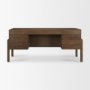 71290 - Trellyn Dark Brown Solid Wood Carved Woven Desk