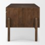 71290 - Trellyn Dark Brown Solid Wood Carved Woven Desk