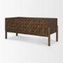 71290 - Trellyn Dark Brown Solid Wood Carved Woven Desk
