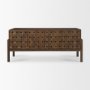 71290 - Trellyn Dark Brown Solid Wood Carved Woven Desk