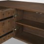 71290 - Trellyn Dark Brown Solid Wood Carved Woven Desk