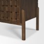 71290 - Trellyn Dark Brown Solid Wood Carved Woven Desk
