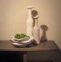 71583 - Runa Large Cream Ceramic Rustic Decorative Bottle