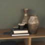 71653 - Patine Wide Antiqued Brass Metal Fluted Decorative Vase