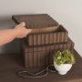 71606 - Strata Fluted Walnut Wood Decorative Box Set