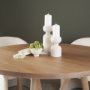 71657 - Pelar Large Matte White Metal Stacked Pillar Candle Holder