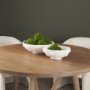 71663 - Punto Small White Paper Mache Dotted Centerpiece Bowl