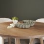 71679 - Camelia Small Fluted Sage Green Paper Mache Round Centerpiece Bowl