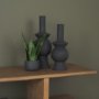 71577 - Veda Large Black Metal Geometric Vase