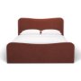 71824-ABC - Sienna Queen Upholstered Bedframe w/ Footbed | Curved Headboard | Burgundy Fabric