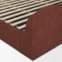 71824-ABC - Sienna Queen Upholstered Bedframe w/ Footbed | Curved Headboard | Burgundy Fabric