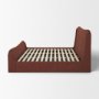 71824-ABC - Sienna Queen Upholstered Bedframe w/ Footbed | Curved Headboard | Burgundy Fabric