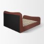 71824-ABC - Sienna Queen Upholstered Bedframe w/ Footbed | Curved Headboard | Burgundy Fabric