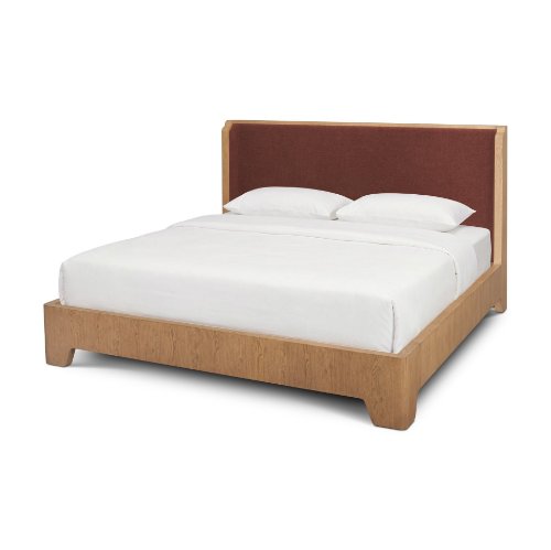 71827-ABC - Winslet Queen Upholstered Bedframe | Shelter Headboard | Burgundy Performance Fabric
