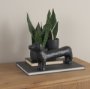 71585 - Dash Long Black Metal Dachshund Dog Object