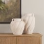 71594 - Syros Twisted Tall Cream Ceramic Urn Vase