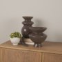 71624 - Bruna Sculptural Brown Glass Vase