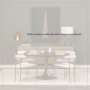 67502-AB - McLeod 54" Round Pedestal Dining Table | Modern | Brown Wood & Gold Metal | Seats 4