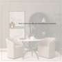 67503-AB - Veneto 40" Round Dining Table | Modern | White Marble & Black Metal | Seats 4