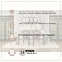 68230-AB - Araxi 95"L x 41"W Rectangular Trestle Dining Table | Modern | Brown Wood & Black Metal | Seats 4
