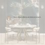 68238-AB - Laurent 48"L x 48"W Dining Table | Modern | White Marble & Gold Metal | Seats 4