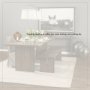 68244 - Ledger 84"L x 38"W Trestle Dining Table | Modern | Brown Wood | Seats 8