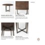 69176-AB - Faye 48" Round Dining Table | Med Brown Wood & Antique Nickel Metal | Seats 4