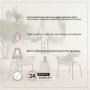 69366-AB - Maxwell 48" Round Pedestal Dining Table | White Marble & Light Brown Wood | Seats 4