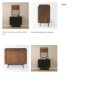 69755 - Grace 35.5L x 18.0W x 31.0H Medium Brown Wood W/Black Metal Frame 3 Drawer Accent Cabinet