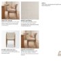 69831V - Cline Curved Back Dining Side Chair | Cream Fabric w/ Brown Wood