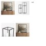 69849 - Cindy Set of 2 Matte Black Metal and Hurricane Glass Pillar Tabletop Candle Holders