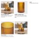 70362 - Dawn 8" Ribbed Amber Glass Vase