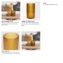 70363 - Dawn 11.4" Ribbed Amber Glass Vase