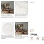 70565-AB - Allyson 48" Round Pedestal Dining Table | Banswara White Marble & Brown Wood | Seats 4
