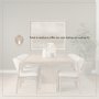 70850-AB - Shivon 94"L x 42"W Dining Table | Light Brown Wood & Light Brown Wood & Travertine | Seats 8